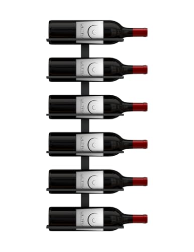 Image of Ultra Wine Racks Max Reveal Wall Mounted Wine Rack - Black Metal Wall Rails, 2 ft (6 Bottles)