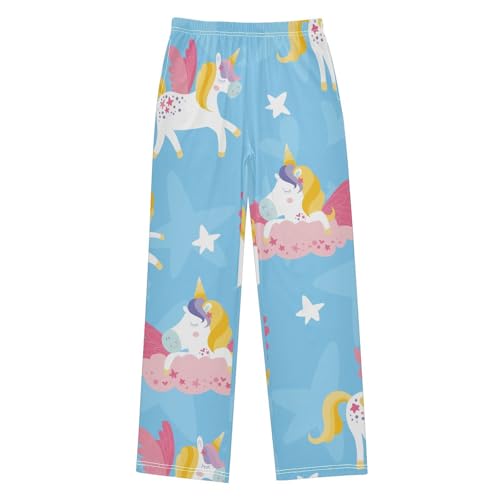 Magic Unicorn Boys Pants Boys Athletic Pants Long Pant for Boywith Pockets Wide-Leg Size 6-14Y
