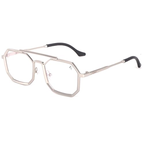 Image of Hexagon Round Sunglasses Metal Frame Stylish Goggles For Men's and Women's