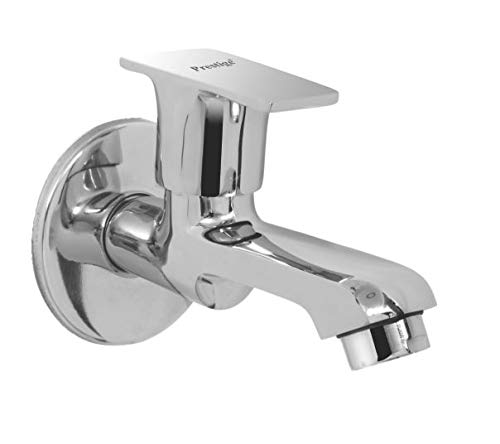 Prestige Brass Long Body Taps Angle Cock Tap with Wall Flange Chrome Finish Angle Cock Pillar taps Bib Cock Pillar tap for Bathroom Faucets