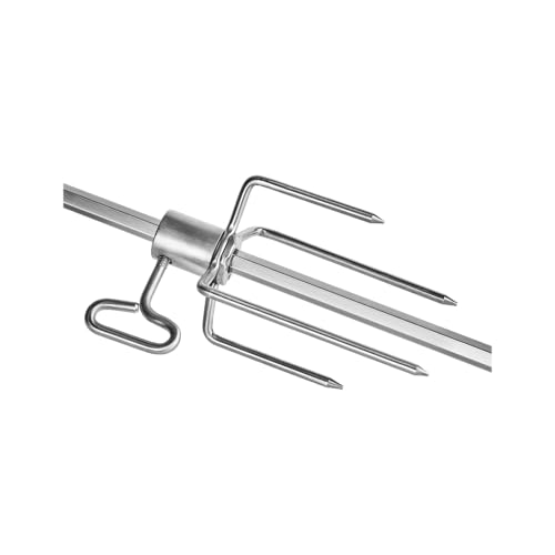 BURNHARD Universal Drehspieß mit Motor, Elektrischer Grillspieß inkl. Fleischgabeln, Rotisserie für Gasgrill Fred 2- & 3-Brenner, Spießlänge: 66-79cm