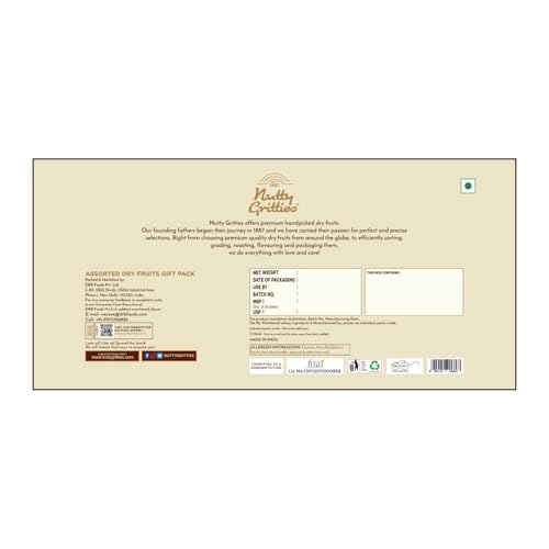 Image of Nutty Gritties Platinum Hamper Diwali Gift Box 1KG | Festive Assortment with Almonds, Cashews, Raisins, Pistachios & Walnuts (200g Each) | Healthy Gourmet Snack Hamper | Premium Gift for Family, Friends & Corporate Celebrations