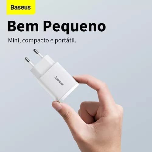 Carregador de Parede Baseus Compact Quick Charger U+C 20W Branco,Modelo CCCP20UE