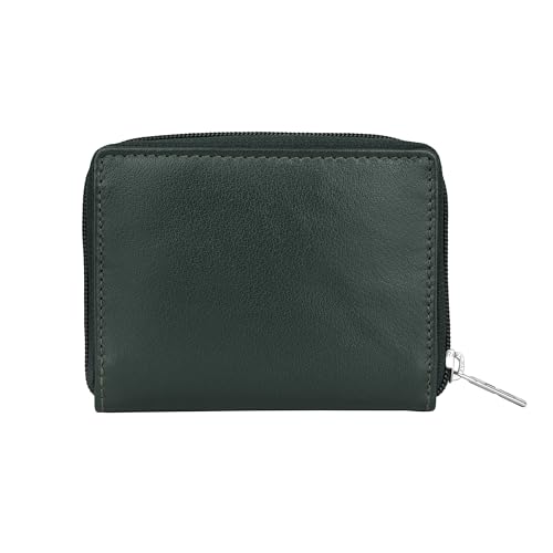 Image of URBAN FOREST Claire Aniline Green Leather Wallet for Women