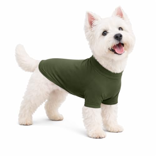 LoveLongLong Spring Summer Cooling Dog T-Shirt with UV Protection and Moisture-Wicking Fabric Blank Color Army Green XS