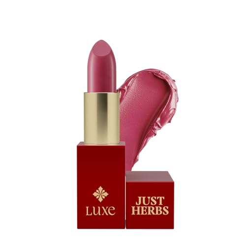 Just Herbs Luxe Satin Melt High Shine Lipstick | Luxury Makeup | Ayurvedic Formula | Long Lasting Shine | Ayurvedic Lipstick – 4 gm (08 MOCHA GLOW)