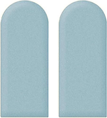 Paquete de 2 cabeceros autoadhesivos para niños, paneles de pared 3D anticolisión con acolchado, almohadillas autoadhesivas para dormitorio, sala de juegos (gris, 7.9 x 19.7 pulgadas)