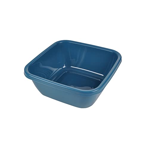 Bassine Carree Plastique 9L 34 x 34 x H14Cm Bleu Paon
