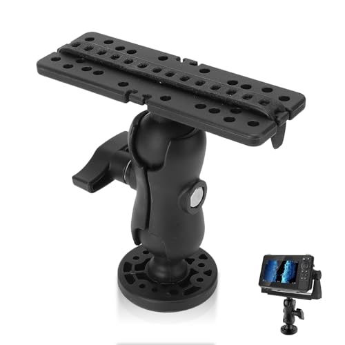 Image of HERCHR Fish Finder Mount Base, Universal 360 Degree Rotation Ball Mount Fish Finder Holder Canoe Kayak Fishing Accessories for Marine Boat Kayak Canoe, default