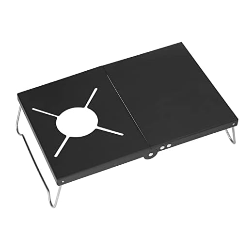 Mesa de Camping, Mesa de Playa Plegable de Acero Inoxidable de Aleación de Aluminio para Exteriores Mesa de Estufa de Camping Mini Portátil con Bolsa de Almacenamiento para Playa, Picnics, Cocinar, Se