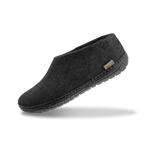 Image of Glerups 100% quality wool mix Shoe Slipper with rubber sole - Unisex