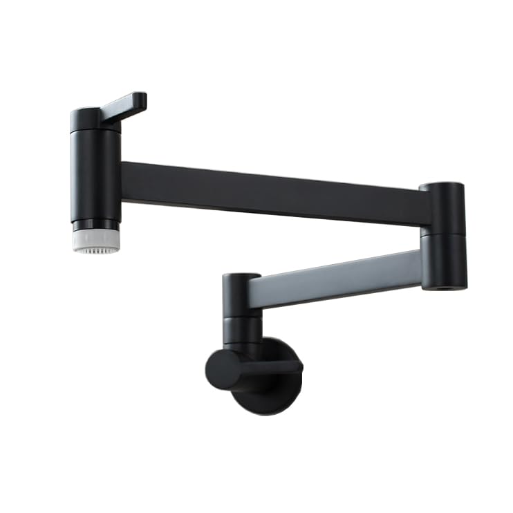 Robinet cuisine mural vintage noir pliable pour optimiser l'espace de votre évier