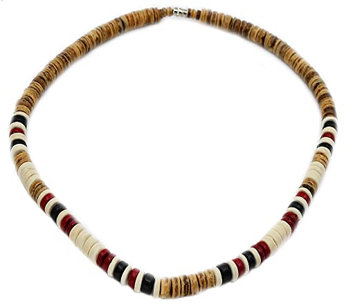 Collier Rasta Jamaique Marron Beige Bordeaux Homme Femme Collier Surf Surfeur 46cm Long Bois