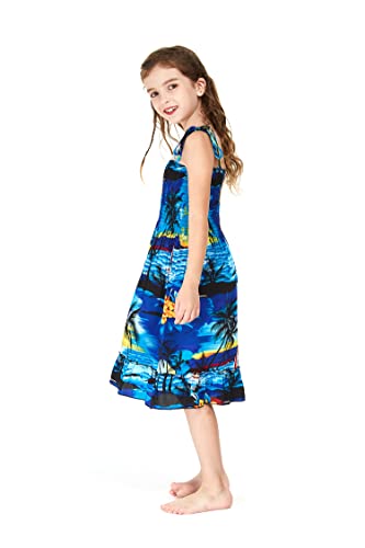 Image of Hawaii Hangover Family Matching Hawaiian Clothes, Sunset Blue | Family matching Hawaiian outfits, Sunset Blue, lightweight rayon, machine washable, tropical print, luaus, cruises