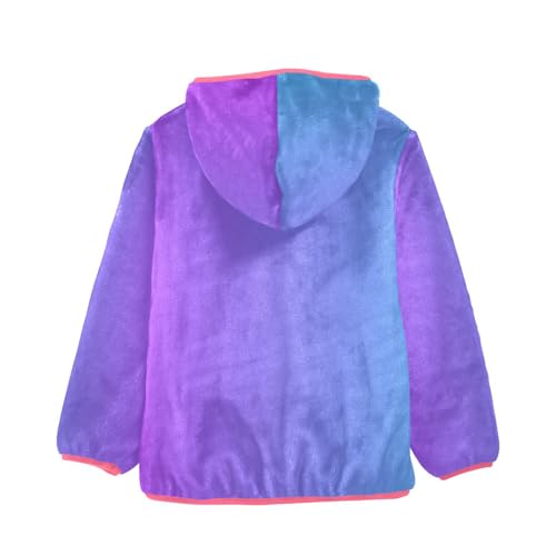 GuoChe Blue Purple Gradient Girls Sherpa Jacket With Hood2