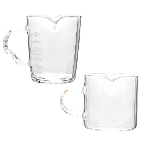 BESPORTBLE 2 Pcs Milk Cup Concentrated Coffee Mug with Graduated Measuring Cup Dispenser Espresso Shots Milk Creamer Dispenser Expresso Drinking Flute Mini To Serve With Scale Glass