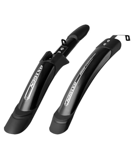 Image of OXYGEN Cycle Mudguard Set for MTB Bicycle Universal Mudguard for Cycle 24 to 29 Inch Wheels Plastic Splash Proof Lightweight Bicycle Fender Guards for MTB Commuter and Kids Cycles Easy Install Black