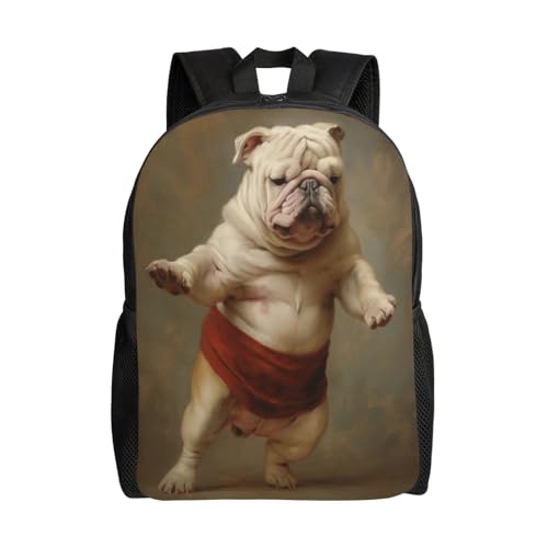 Comfort Fit Unisex Dog Sumo Wrestler Backpack Durable for Daily Commute & Travel Adventures 16 Inch