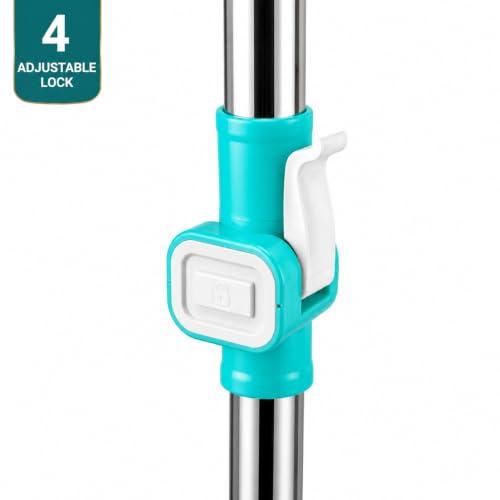 Image of Ultra Spin Mop Set | Adjustable Mop Rod for Floor Cleaning | Stainless Steel Handle & Total 1 Microfiber Refills ,Easy to fit &use for All Types of Mops - ( C-Green )