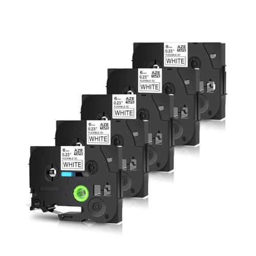 TZE-FX231 TZ-FX231 12mm Flexible-ID Work for PT-D600 D210 P700 P710BTx[J[5PK݊xe[v(6mm Black on White)