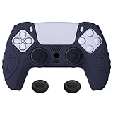 Picture of eXtremeRate PlayVital Guardian Edition Midnight Blue Ergonomic Soft Anti-Slip Controller Silicone Case Cover for ps5, Rubber Protector Skins with Black Joystick Caps for ps5 Controller
