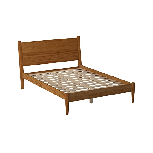 Mid-Century Panel Bed - King Size - Castanho Finish #TOP4
