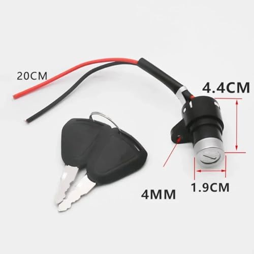 電動自転車用イグニッションスイッチキー 2ワイヤーポジション 電動スクーター用 Eバイクロック+キー交換用 電動自転車アクセサリー(Light yellow)