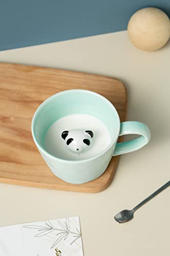 Image of DIHOclub Panda Ceramic Cup Hidden Animal Inside Mug (Blue)