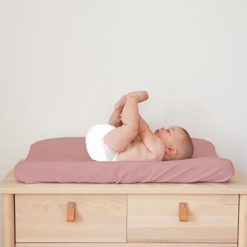 Image of Sorrel + Fern Baby Changing Pad Cover 2-Pack for Girls (Juliette) - Premium Fitted Sheets Baby Diaper Changing Table Cover - Buttery Soft Cotton Blend