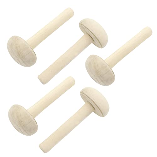 Housoutil 5pcs Wooden Mushroom Roller Ink Rubbing Printmaking Tools for Hand and Printing Comfortable Grip Durable Smooth Surface for School Use