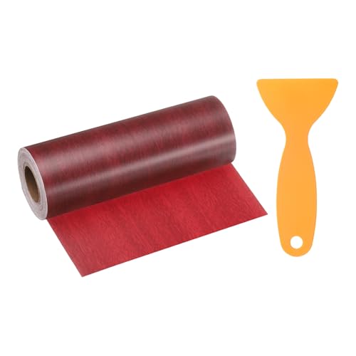 Image of HARFINGTON Wood Grain Repair Tape 6 Inch x 33ft Self Adhesive Repair Patch Tape Simulated Wooden Floor Tapes with Plastic Scraper for Tables Doors Windows Furniture, Walnut