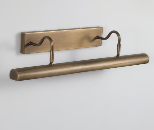 Image of 24 Inch Hardwired Gooseneck Antique Brass Picture Light for Wall, Art Light for Wall, 4 Light Bronze Picture Light (Bulb Included)