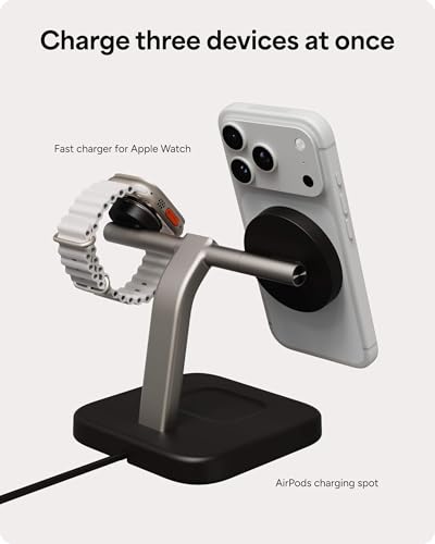 Mophie 3-in-1 Wireless Charging Stand – MagSafe iPhone, Apple Watch & AirPods, 15W — view 3