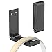 Yocice Headphone Stand Hanger,Headset Holder Mount,Hook Aluminum with Strong Adhesive Tape for Headphones (Black- HH03)