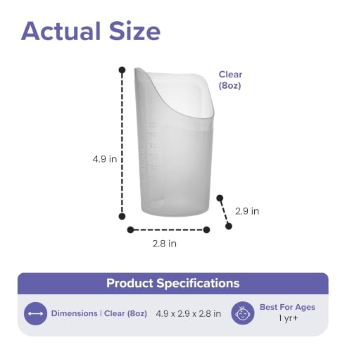 Image of TalkTools CutOut Nosey Cups for Adults - Drinking Glass for Stable & Fixed Position, Special Drinking Cups 8 OZ, Therapy Training Cups - Clear (2 Pack)