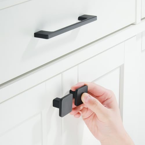 TUNNY 10 Pack Classic Cabinet Handles-5\"/128mm Screw Spacing Matte Black Furniture Hardware Handles for Kitchen Cabinets Bedroom Cabinet Pull - Thumbnail 4
