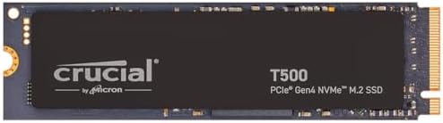 Crucial T500 SSD 1TB PCIe Gen4 NVMe M.2 SSD Internal Gaming, Up to 7300MB/s, TLC NAND, Compatible with Laptop and Desktop, Solid State Drive, Microsoft DirectStorage - CT1000T500SSD8