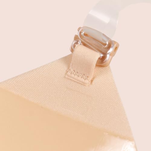 Image of Invisible Adhesive Push-Up Bra Sticky Strapless Bra with Clear Halter Strap
