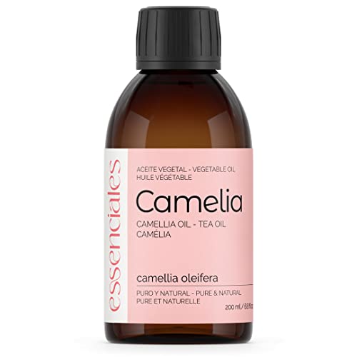 Kamelienöl Bio 100 Prozent Rein Kaltgepresst + Camellia Oleifera Öl Für Hautpflege Anti Aging Und Haarpflege Natürlich Pflegend Gegen Akne Und Für Elastische Geschmeidige Haut 200Ml - ESSENCIALES