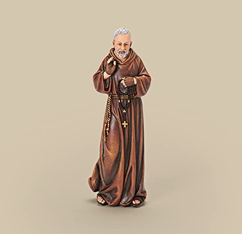 Joseph's Studio by Roman - Padre Pio Figure, 6" H Resin and Stone Mix Religious Gift for Scale Collection Decoration