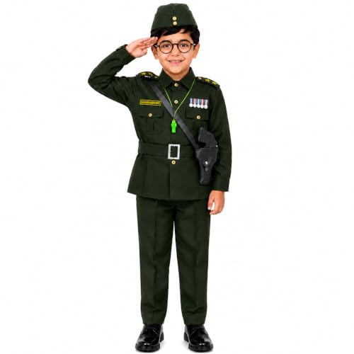 Image of Raj Costume Freedom Fighter Costume for Kids | Independence Day Fancy Dress | Patriotic School Function Dress | Boys & Girls