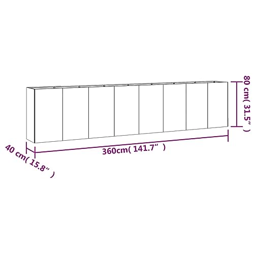Jardinière surélevée en acier Corten pour jardiner sans mal de dos avec compartiments - 4