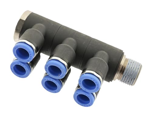 IQS 6 - Fach - Verteiler Mehrfachverteiler mit Außengewinde R 1/4' - 6 mm,...