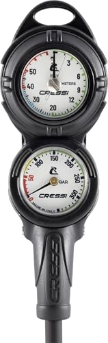Cressi Console PD2 Pressure+Depth Gauge Vale 300 C White m/Bar - Consola de Buceo, manómetro Bar+profundímetro métrico, Blanco, Talla única, Unisex