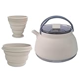3 Pcs Camping cookware Set, 1.5L Collapsible Kettle with Bowl&Cups,Backpacing...