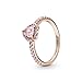 Produktbild PANDORA ROSE Timeless Ring "funkelndes Herz" 14k rosévergoldet, rosa Kristall, Zirkonia 188421C04 56