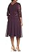 Alex Evenings womens Plus Size Tea-length Lace Mock Special Occasion Dress, Deep Plum, 16 Plus