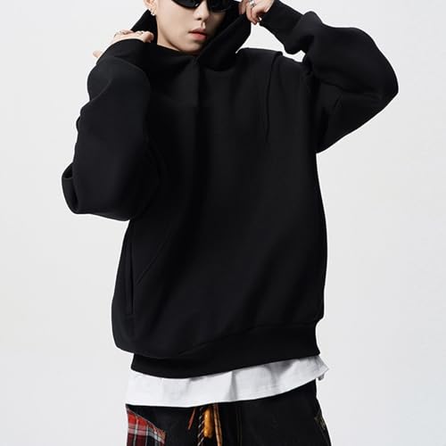 Men's Pullover Casual Sweatshirt Solid Color Hoodie Long Sleeve With Pockets3