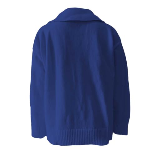 Cárdigan punto otoño invierno extragrande de mujer con botones cuello vuelto 4