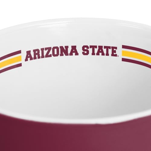 Image of Logo Brands NCAA AZ State Sun Devils 15oz Stripe Mug - Team Logo, Inside Print, Standard Handle, Microwave & Dishwasher Safe